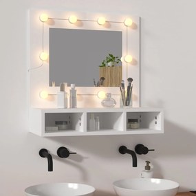 Armário espelhado com luzes LED 60x31,5x62 cm branco