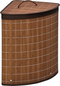 HOMCOM Cesto Vime Roupa 55L Tampa Bolsa Removível Organização Lavandaria Prático Espaço Compacto 38x38x57 cm Marrom | Aosom Portugal