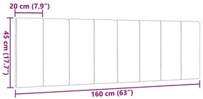 Almofadão de cabeceira 160 cm tecido castanho-escuro
