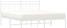 Estrutura de cama com cabeceira 160x200 cm metal branco