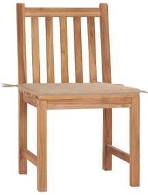 Cadeiras de jardim c/ almofadões 2 pcs teca maciça