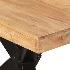 Mesa de jantar 180x90x77 cm madeira de acácia maciça preto