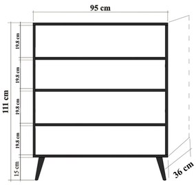 Armário Multiuso Multilux – Carvalho Sonoma – 95x111x36 cm