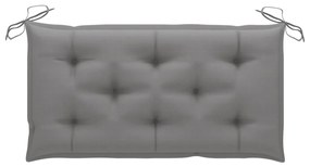 Banco de jardim c/ almofadão cinzento 112 cm teca maciça