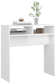 Mesa consola 78x30x80 cm derivados de madeira branco brilhante