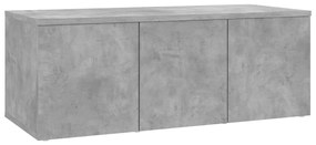 Móvel de TV 80x34x30 cm contraplacado cinzento cimento