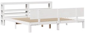 Estrutura de cama c/ cabeceira sem colchão 180x200 cm branco