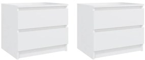 Mesas de cabeceira 2 pcs derivados de madeira branco