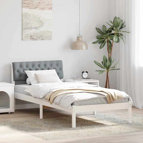 vidaXL Estrutura da cama Branco e cinza claro 90 x 190 cm