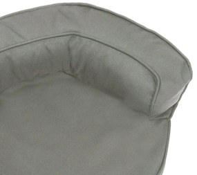 Cama para cães ergonómica 60x42 cm aspeto linho cinzento