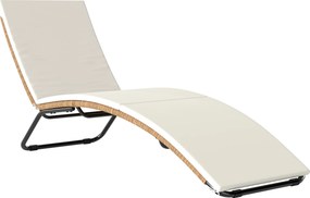 Outsunny Espreguiçadeira de Jardim Exterior de Vime em Forma de S com Almofada, Assento Respirável e Estrutura de Aço para Pátio Creme | Aosom Portugal