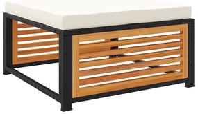 4 pcs conjunto de sofás de jardim com almofadões acácia maciça