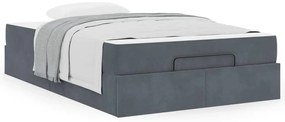 Estrutura da Cama Cinzento escuro 140 x 190 cm Veludo