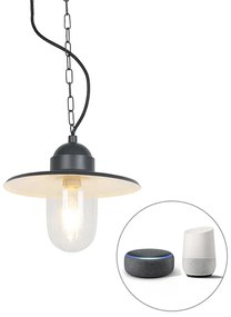 LED Candeeiro de suspensão exterior inteligente antracite IP44 com Wi-Fi ST64 - Kansas Graphite Industrial