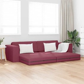 vidaXL Sofá Cama de Chão 2 em 1 Bordô 245x150x60.5 cm Tecido