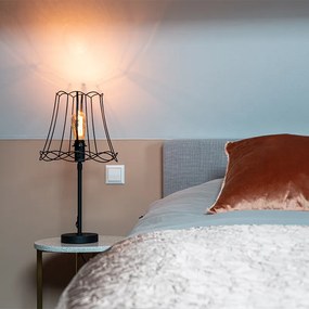 Candeeiro de mesa preto com estrutura Granny 30 cm ajustável - Parte