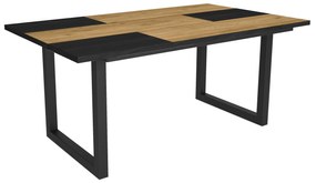 Mesa de sala de jantar | 8 pessoas | 170 | Robusto e estável graças à sua estrutura e pernas sólidas | Ideal para reuniões familiares | Oak e Black |