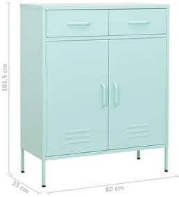 Armário de arrumação aço 80x35x101,5 cm verde-hortelã