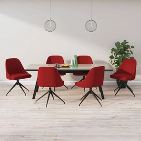 vidaXL Cadeiras de jantar 6 pcs veludo vermelho tinto