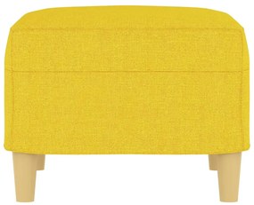Apoio de pés 60x50x41 cm tecido amarelo-claro