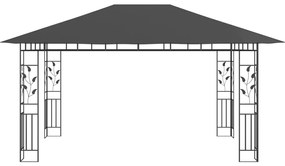 Gazebo com rede mosquiteira 4x3x2,73 m 180 g/m² antracite