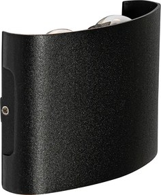 Candeeiro de parede exterior preto com LED 4 luzes IP54 - Silly