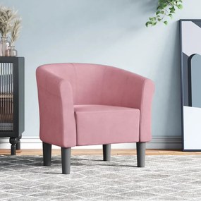 vidaXL Poltrona veludo rosa