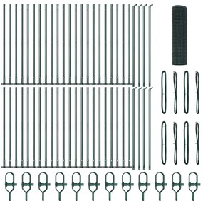 Cerca de Fio Welded com 13 Postes Flangeados Verde 0.6x100 m Aço