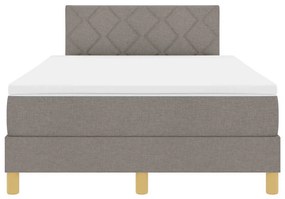 Cama Box Spring com Colchão Taupe 120x200 cm Tecido