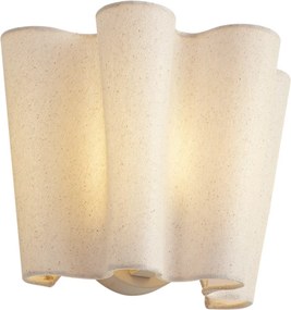 Candeeiro de Parede Japandi Bege com Linho 20cm - Oyster
