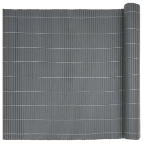 Cerca de jardim dupla face cinzento 1,8x5 m PVC