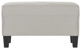 Banco 70x35x41 cm tecido de microfibra cinzento-claro