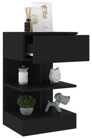 Mesa de cabeceira 40x35x65 cm derivados de madeira preto