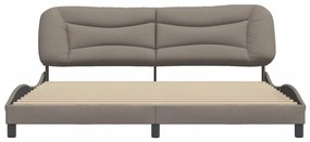 Cama sem colchão 200x200 cm tecido cinzento-acastanhado
