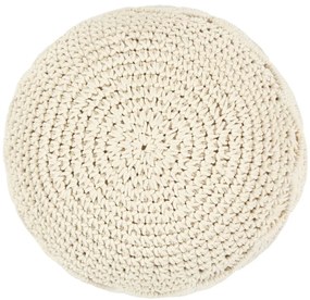 Pufe artesanal macramé 45x30 cm algodão