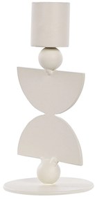Conjunto de 2 castiçais em metal branco 13 cm DAPHNI Beliani