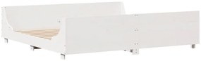 Cama sem colchão 200x200 cm madeira de pinho maciça branco