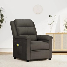 vidaXL Poltrona de massagens veludo cinza-escuro