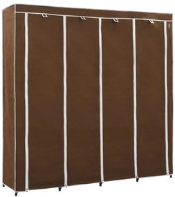 Roupeiro com 4 compartimentos 175x45x170 cm castanho