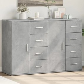 vidaXL Aparadores 2 pcs 59x39x80 cm derivados madeira cinzento cimento