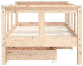 Estrutura de cama infantil c/ gavetas 70x140 cm pinho maciço