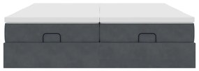 Estrutura cama otomana colchões 160x200 cm cinzento escuro