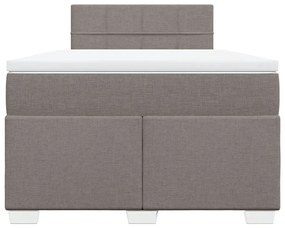 Cama boxspring c/ colchão 120x190cm tecido castanho-acinzentado