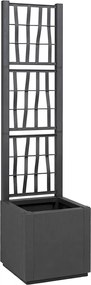 vidaXL Caixa de Flores Cinza Escuro 36 x 36 x 140 cm Plástico