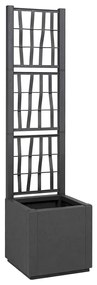 vidaXL Vaso de Jardim Antracite 36 x 36 x 140 cm Polipropileno