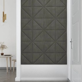 Painel de parede 12 pcs 30x30 cm veludo 0,54 m² cinza-escuro