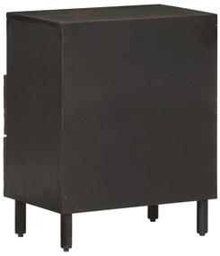 Mesa de cabeceira 50x33x60 cm madeira de mangueira maciça preto