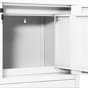 Armário de escritório 90x40x102 cm aço branco