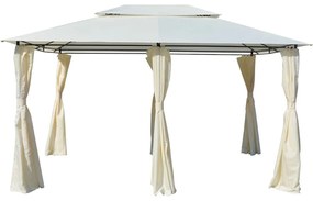 vidaXL Tenda de jardim com cortinas 4x3 m branco