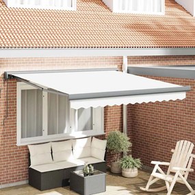 vidaXL Toldo Retrátil Manual Branco 300 x 250 cm Tecido e Metal
